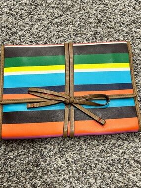 Stella & Dot Case Multicolor Leather Jewelry Travel Case Vacation Organization